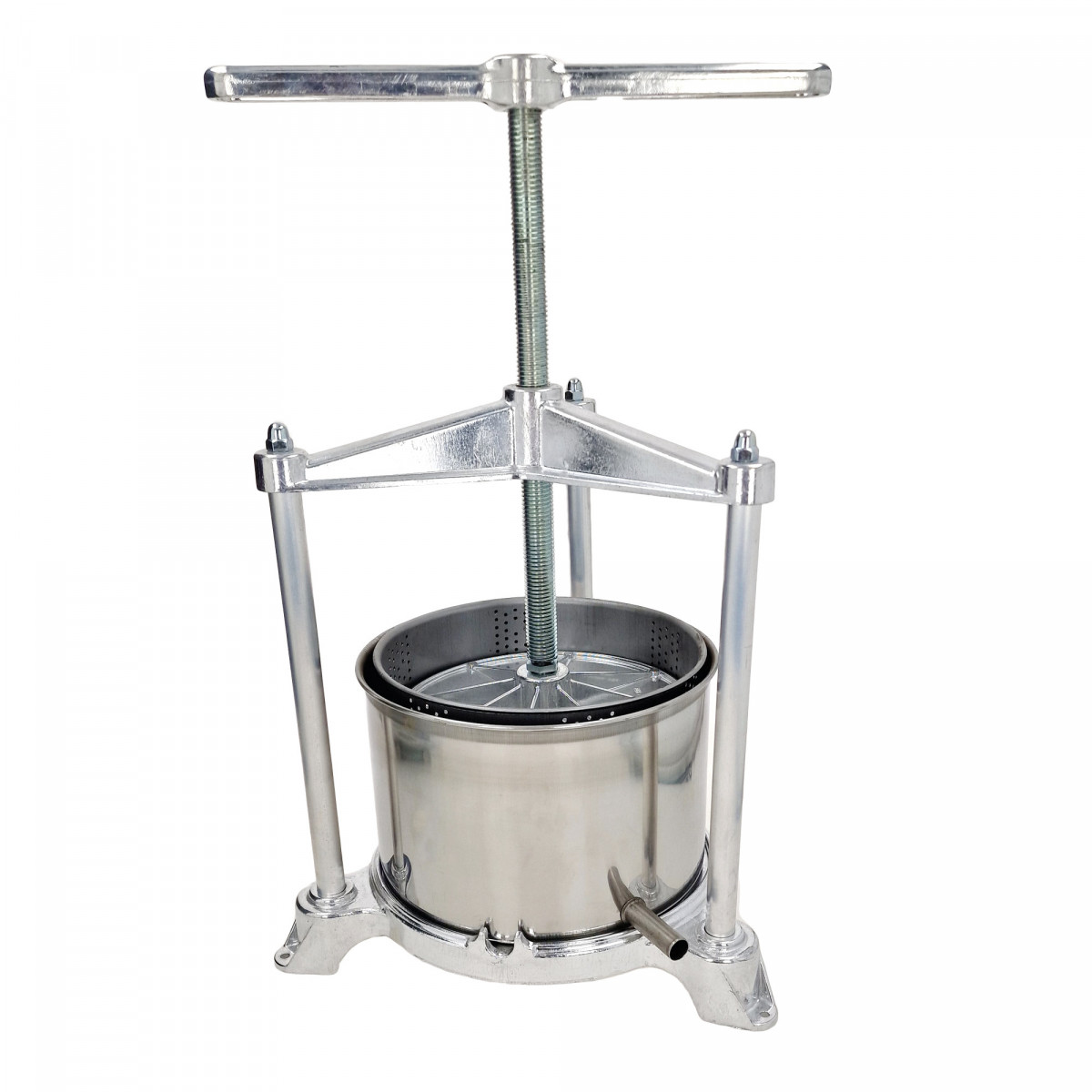 Prensa de vino, prensa para uvas, prensa de frutas - Maxi, 5L, con cesta de doble acero inoxidable