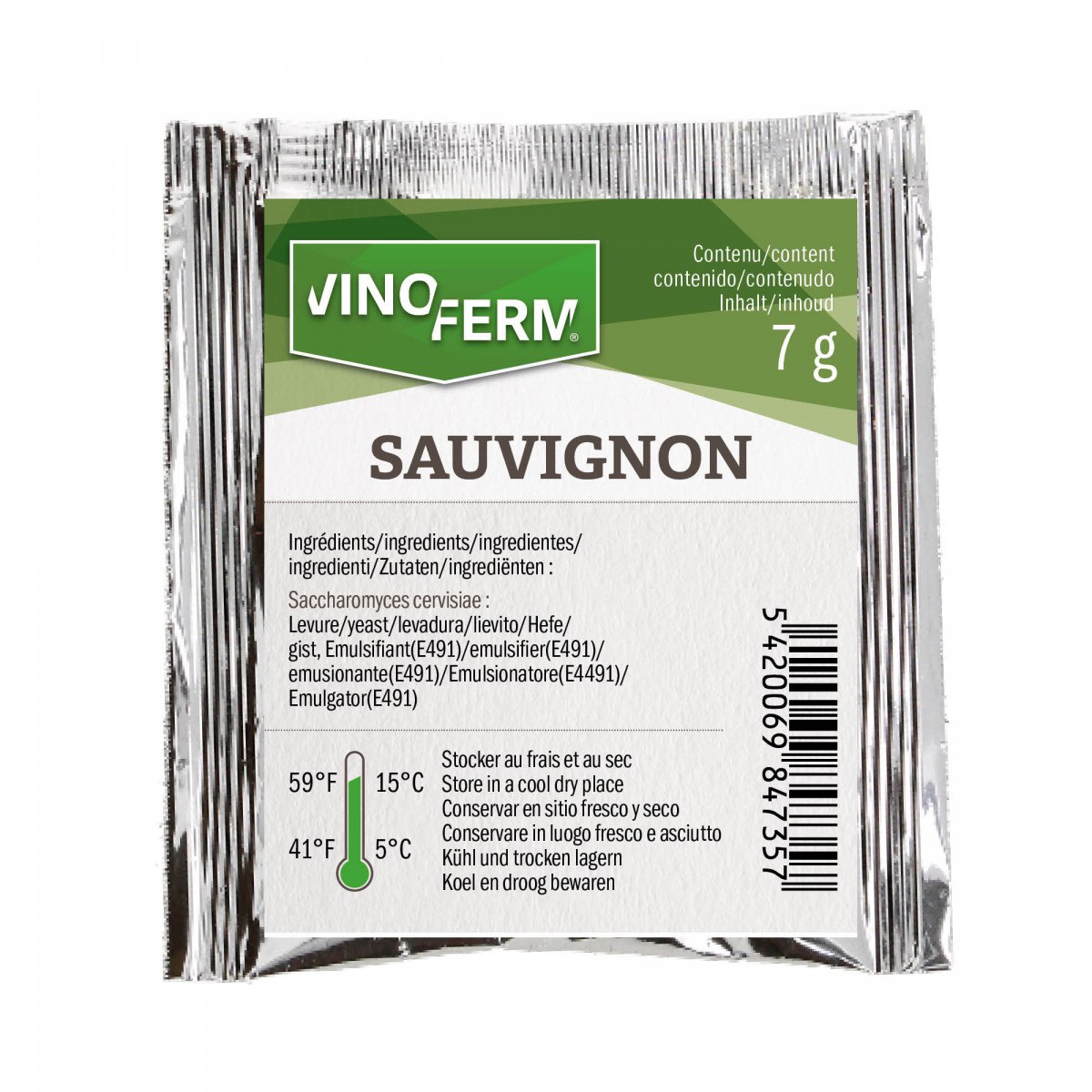 Levadura seca de vino Vinoferm Sauvignon, 7g