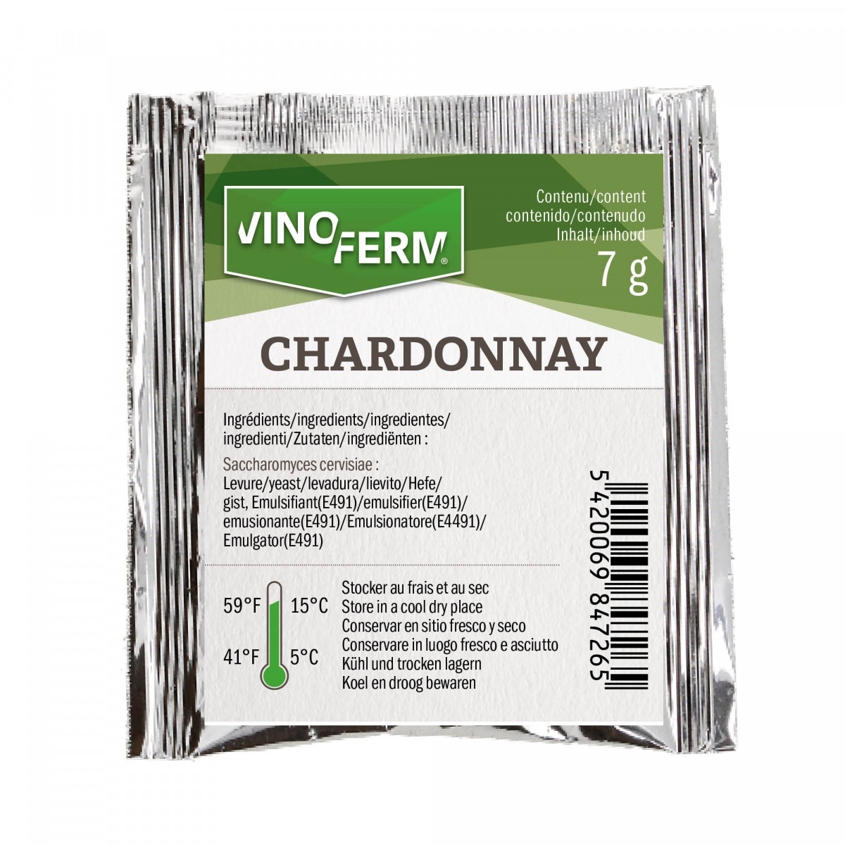 Levadura seca de vino Vinoferm Chardonnay, 7g