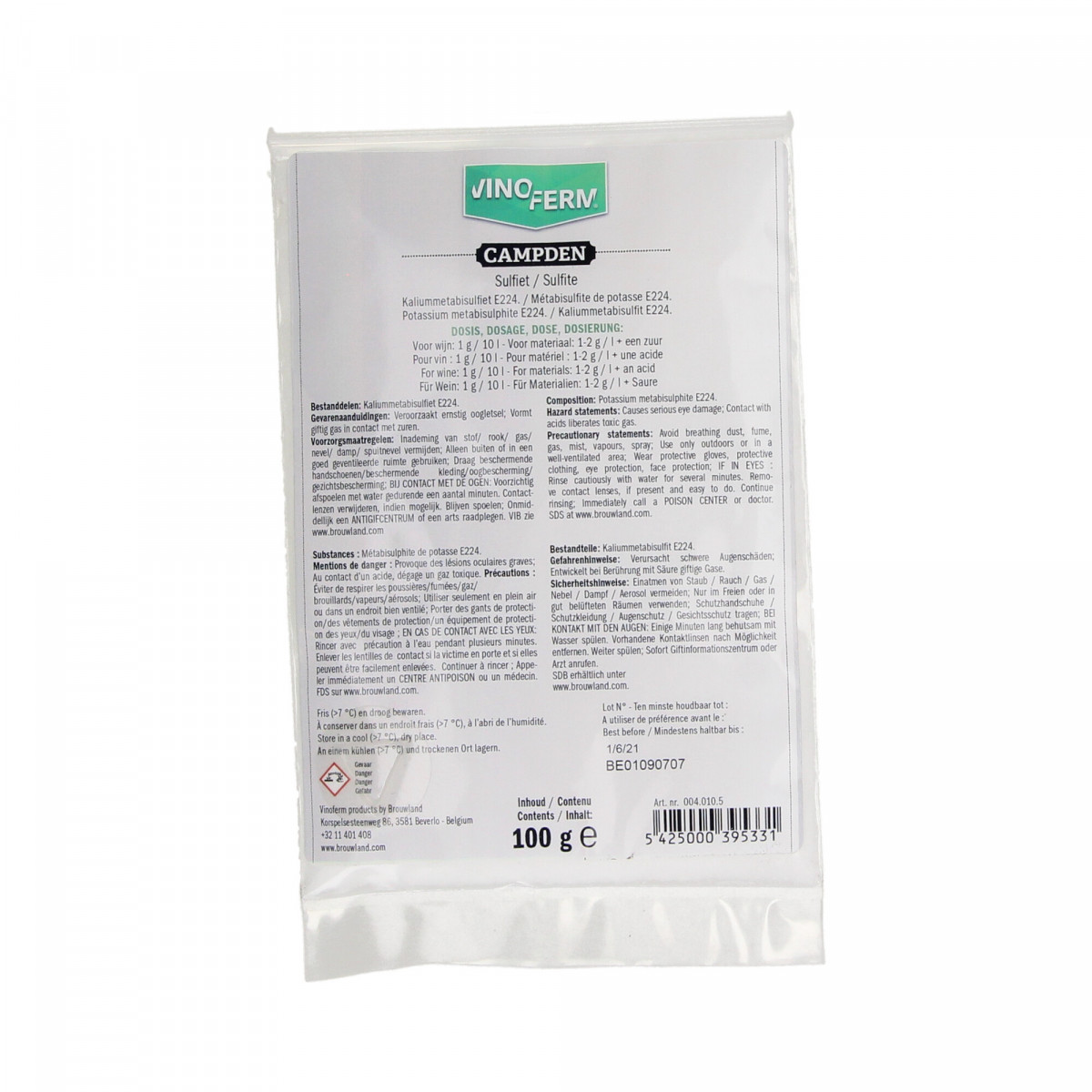 Metabisulfito potasico - Vinoferm campden 100g