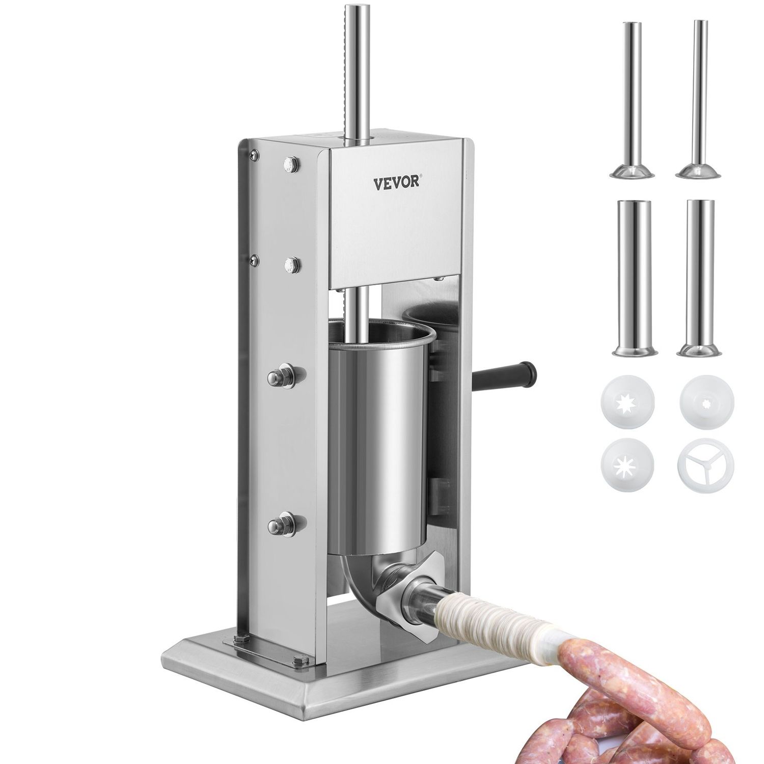 Embutidora, máquina de embutidos, maquina para hacer salchichas - manual, 3L, acero inoxidable + aluminio