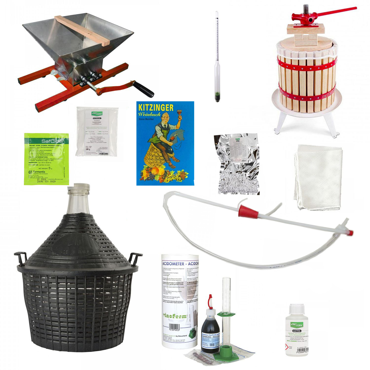 Kit para hacer sidra, Kit de cider, Kit de elaboración de sidra, Kit de fabrico de cidra - Sidra de pera 10L