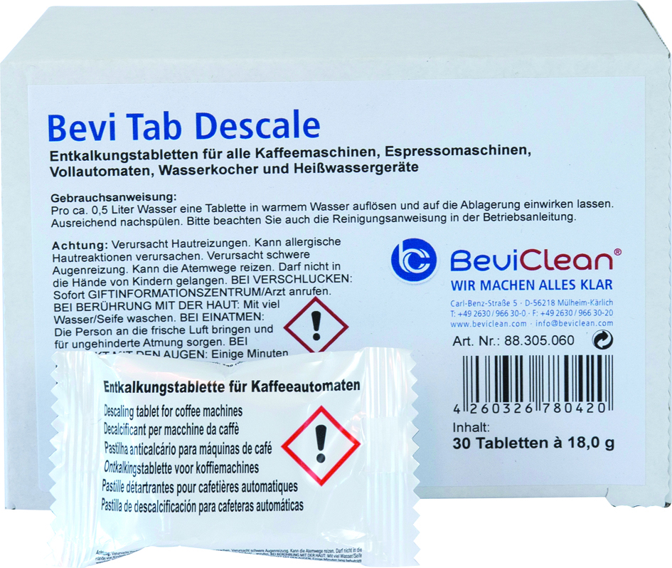 Descalcificador, desincrustante, pastillas descalcificadoras - Bevi TAB Descale