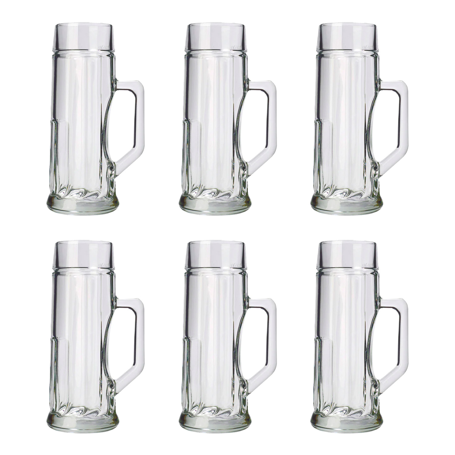 Jarra de cerveza, taza de cerveza - Juego de 6, Premium, acanalado, 0,5 L
