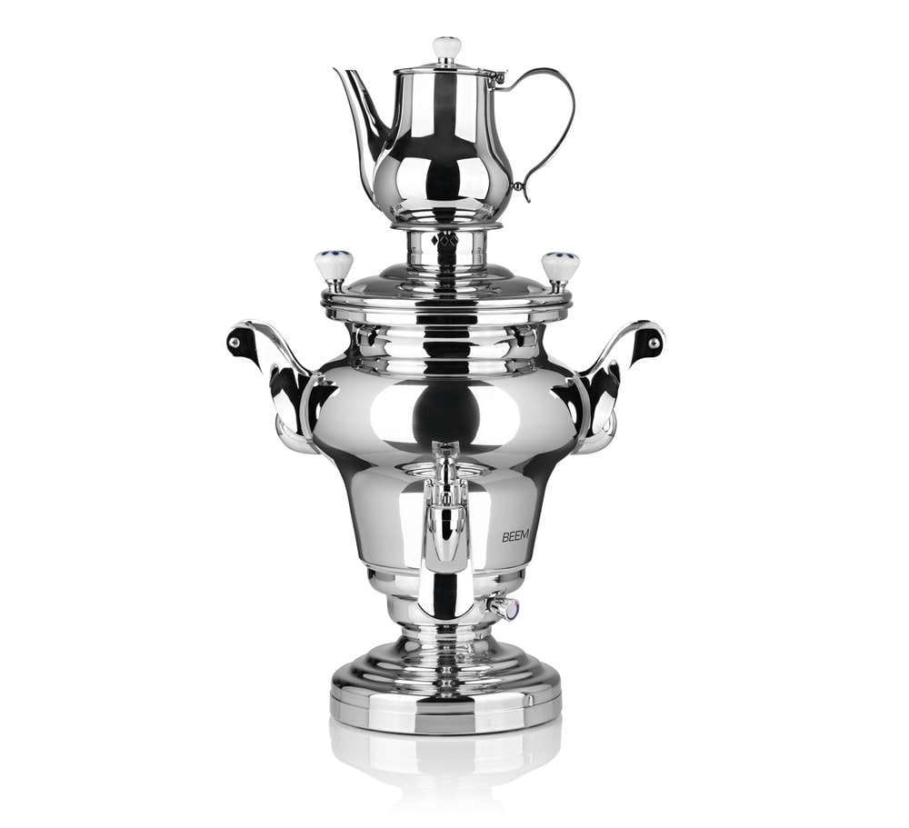 Samovar, tetera rusa - Soraya III 10L, con dispensador, acero inoxidable