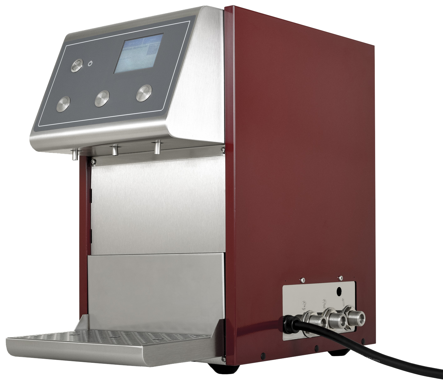Dispensador de vino caliente, calentador de vino caliente, calentador continuo de bebidas - Calentador de agua para vino caliente programable con 3 líneas de bebidas, pantalla táctil y control preciso de temperatura
