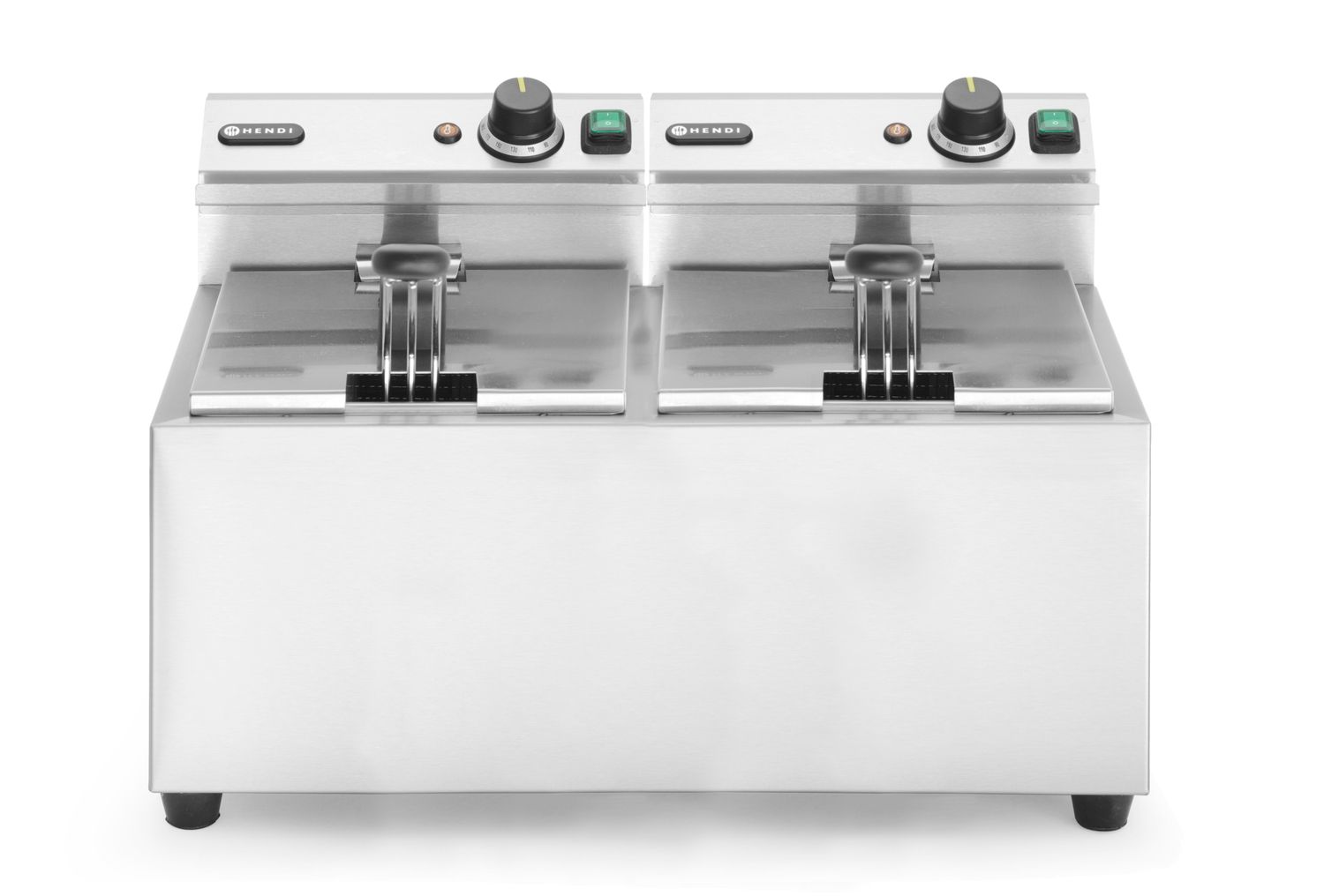 Freidora - con protección contra sobrecalentamiento y panel de control intuitivo, acero inoxidable, 230 V 2x3500 W