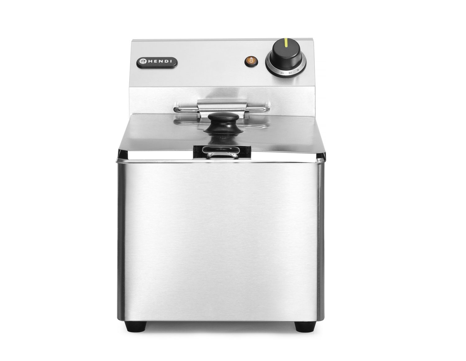 Freidora - Acero inoxidable, 8 l, con termostato de seguridad y zona fría