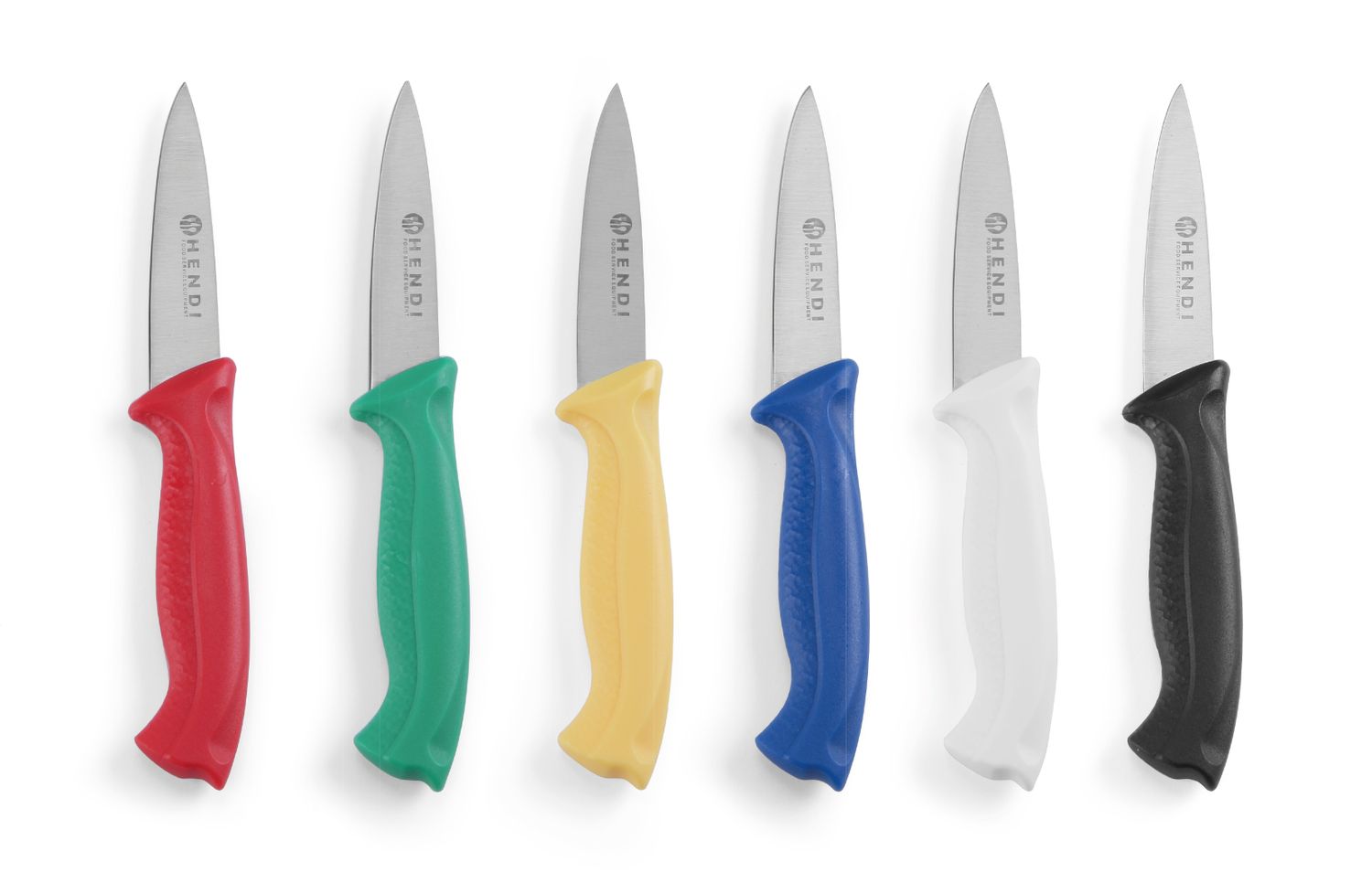 Cuchillos de cocina - Juego de 6 colores, hoja de acero laminado con mango de polipropileno, 90/185 mm
