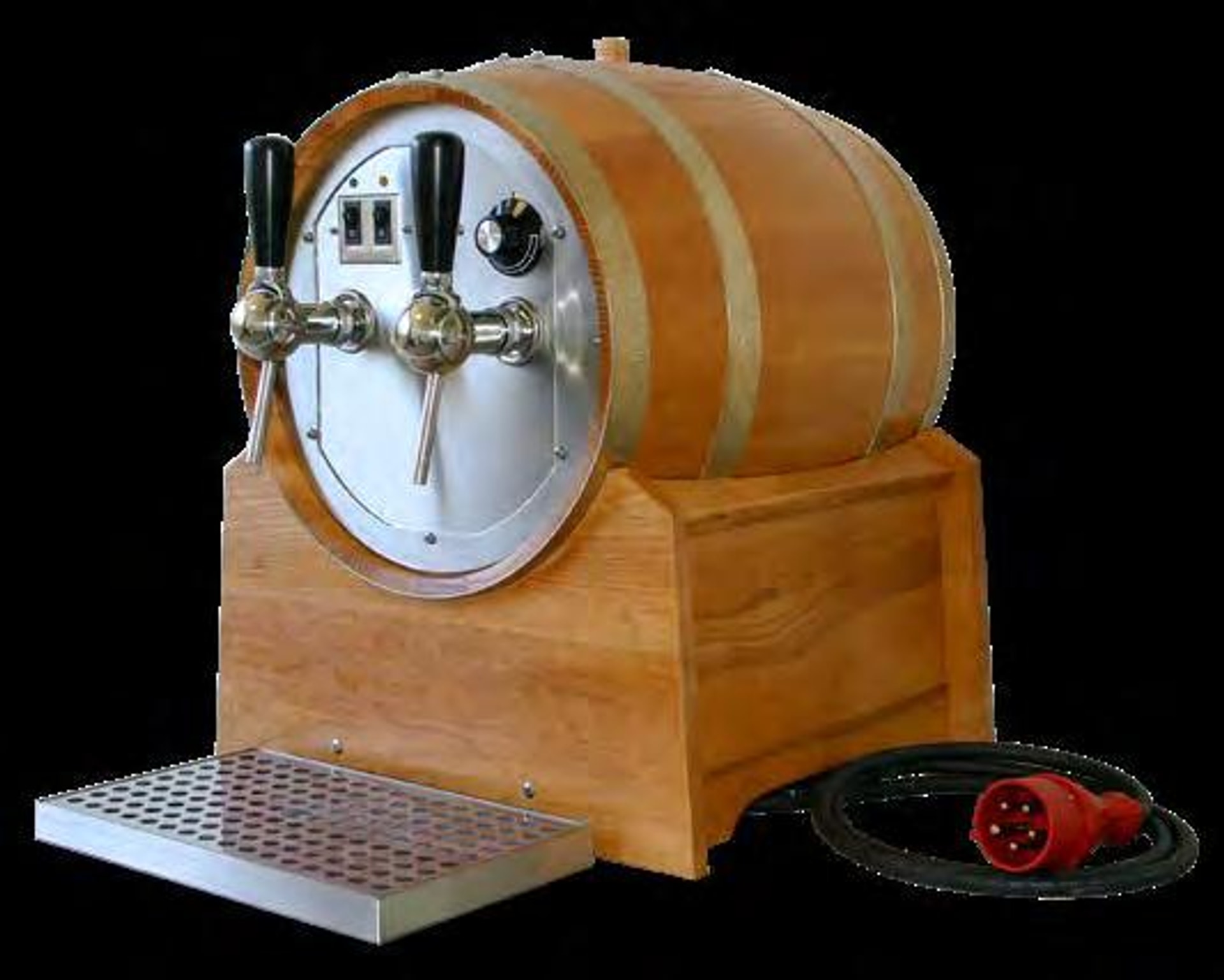 Dispensador de vino caliente en barrica de madera, calentador instantáneo de bebidas 9 kW, 2 líneas, con bomba eléctrica