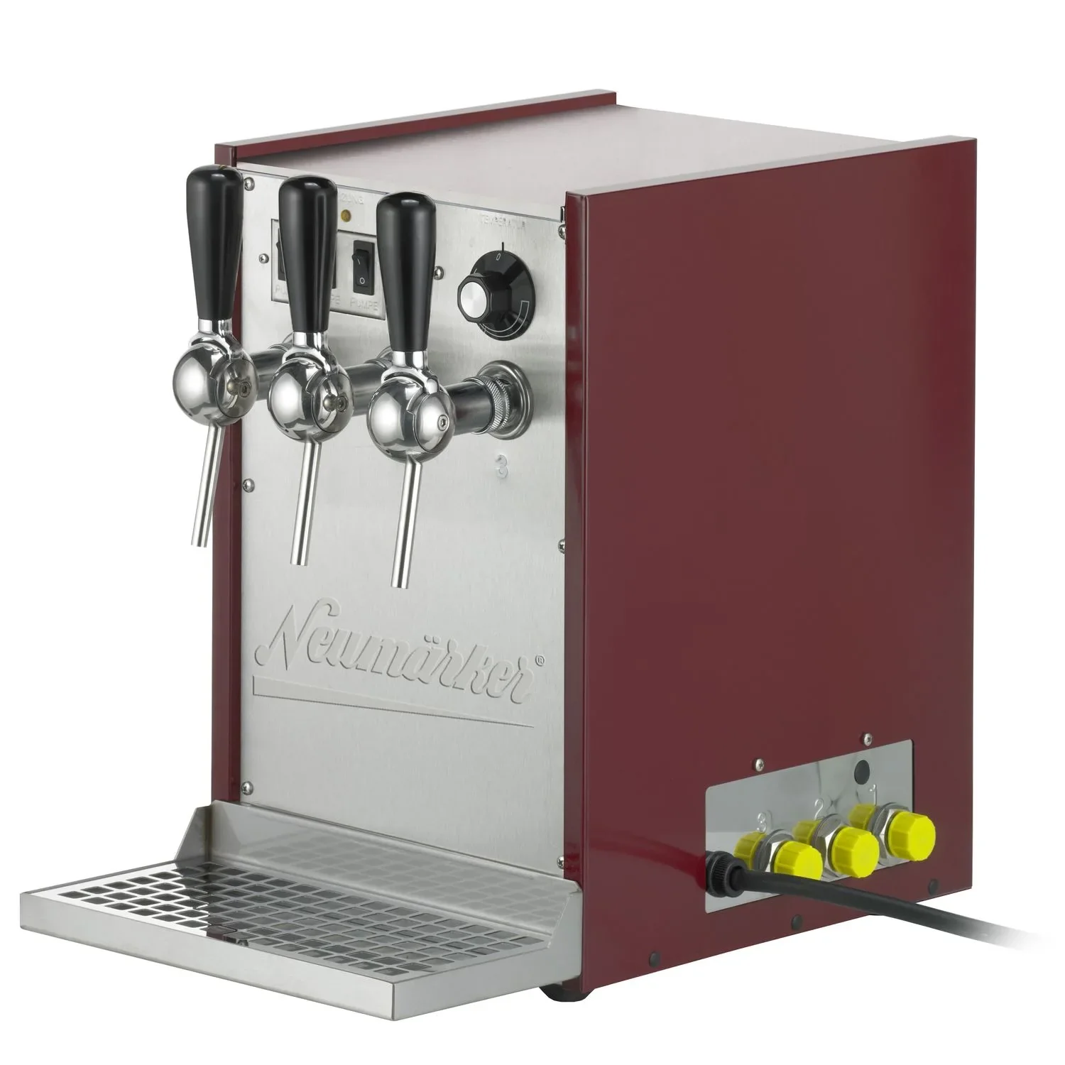 Dispensador de vino caliente, calentador de vino caliente, calentador continuo de bebidas - 3 grifos, 100L/h, 35° - 85°C, con bomba
