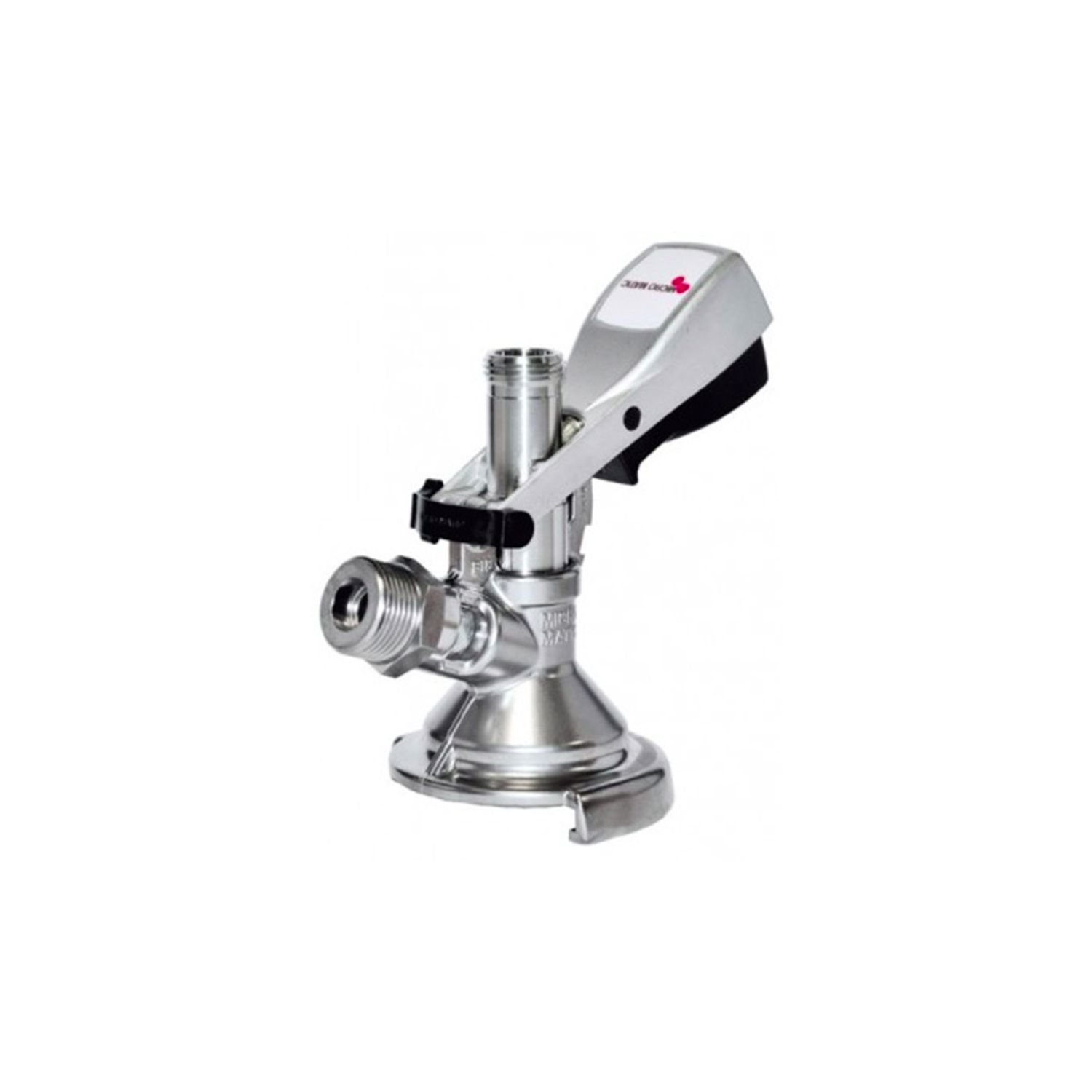 Acoplador de barril - Micro Matic tipo A - Grifo de bodega con mortero de acero inoxidable y etiqueta personalizable